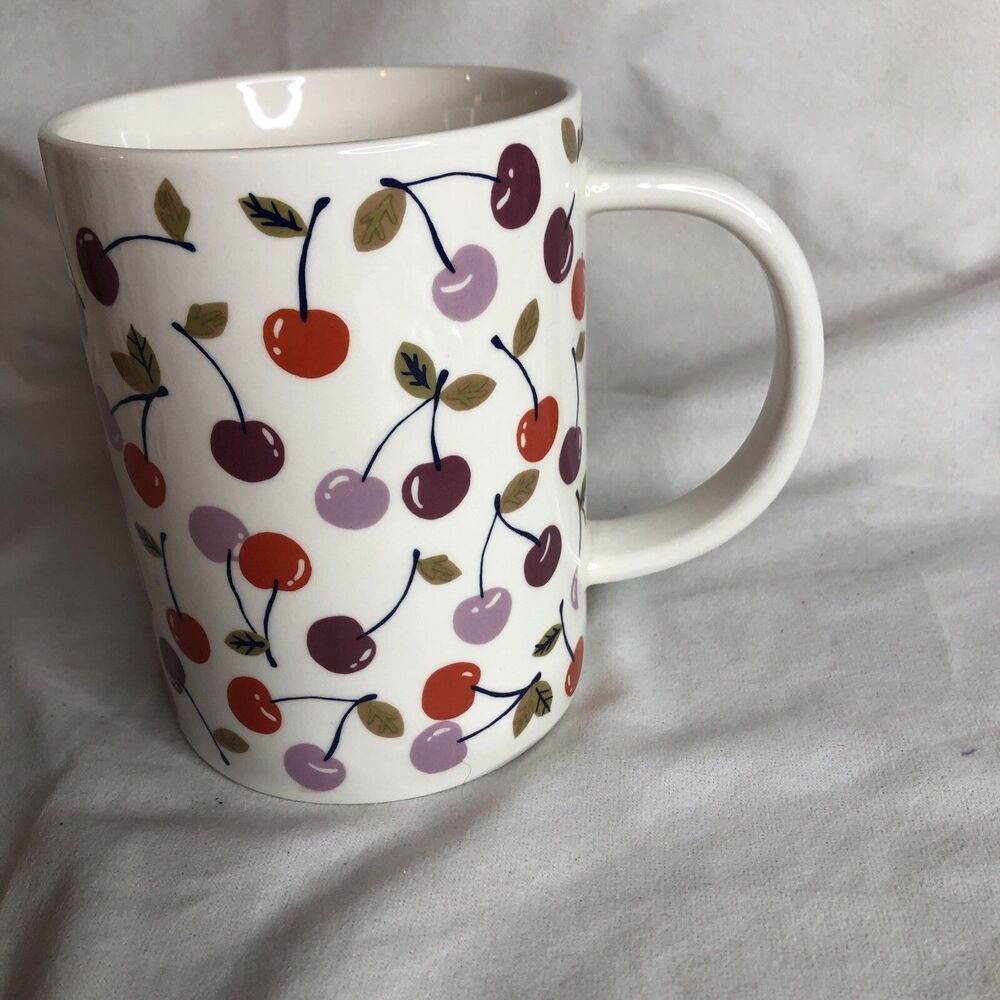 LOT OF 2 🍒Target Room Essentials 🍒 Cherries Coffee Mug 🍒 NEW!! - Picture 3 of 8